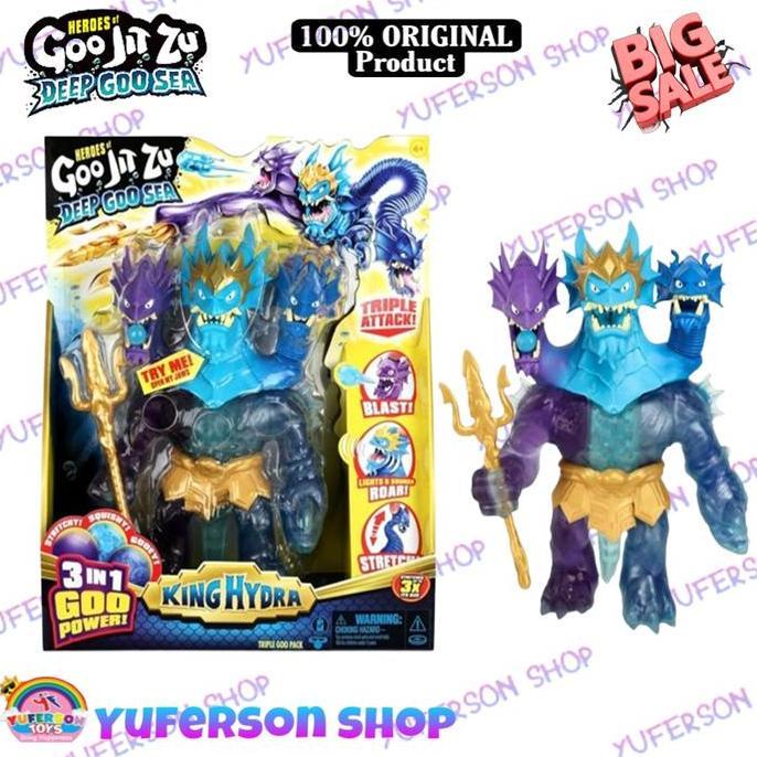 Heroes of Goo Jit Zu Deep Goo Sea King Hydra Figure with Triple Attack 3 in 1 Goo Power