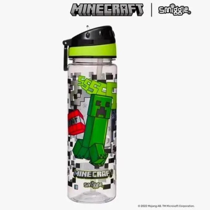 Smiggle Bottle Minecraft - Botol Minum Anak Cowok - Kado