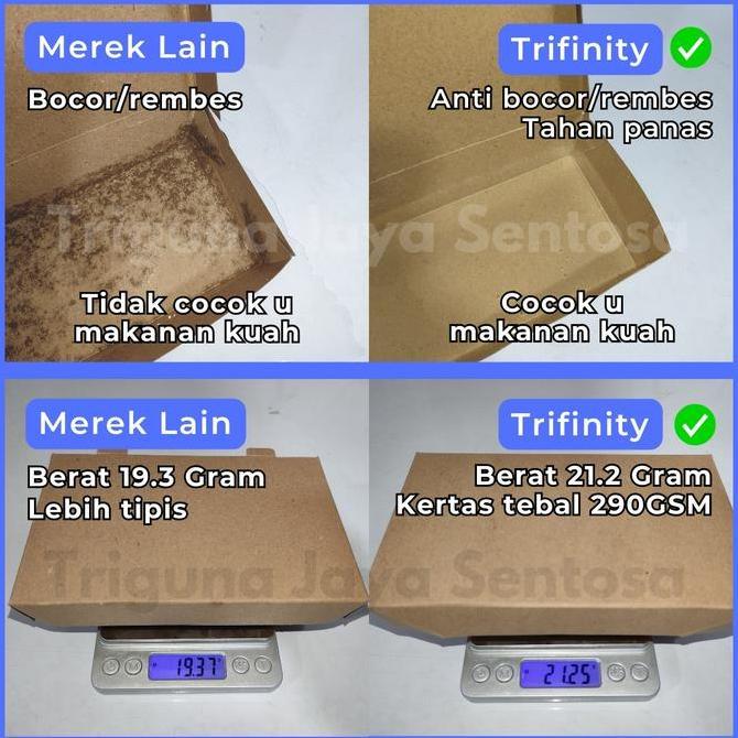 Paper Lunch Box Dus Kraft Coklat n Ivory Putih Food Tray Uk S M L Gjk Medan