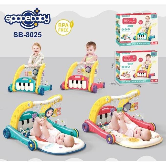 Spacebaby 2in1 Playmat & Walker SB 8025 / Push Walker Space Baby SB-8025