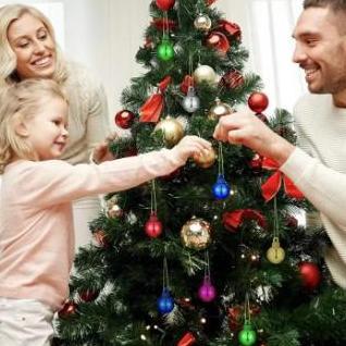 hiasan dekorasi natal bola warna warni