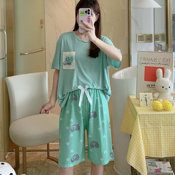 Promo AJW Shop Baju Piyama Wanita Celana 7/8 | Piyama Remaja Celana 7/8 | Baju Tidur Remaja Celana 7