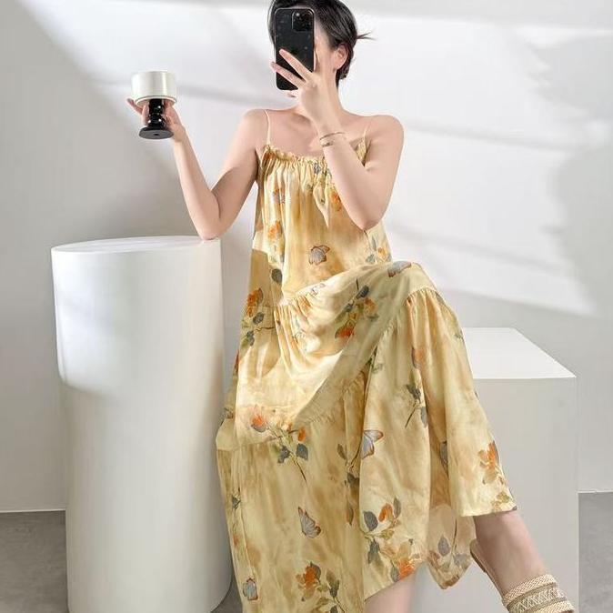 Promo Daster Panjang Korean Style Import Premium Korea Wanita All Size Kekinian Baju Tidur Tanpa Len