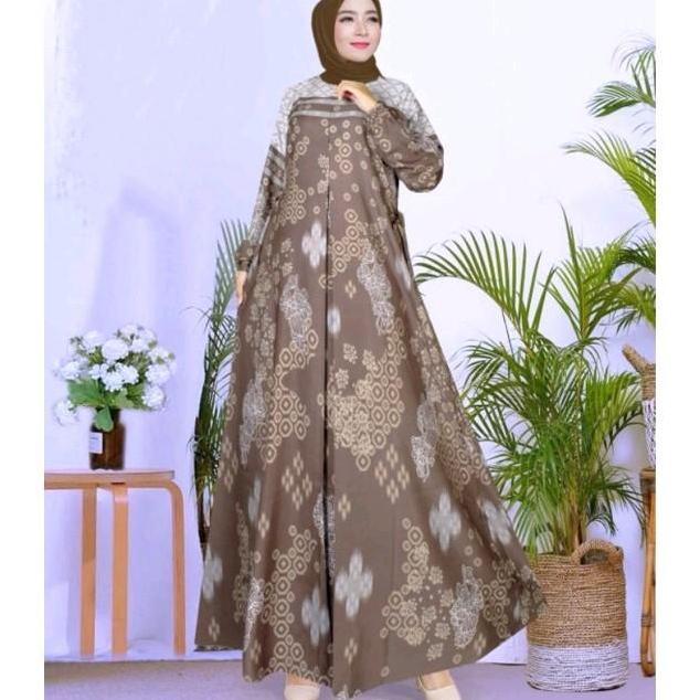 Gamis Mortal Silk tranding ( S-6L ) kantong motif Muslim Harian Dress Bunga Wanita Maxi Elegant Terl