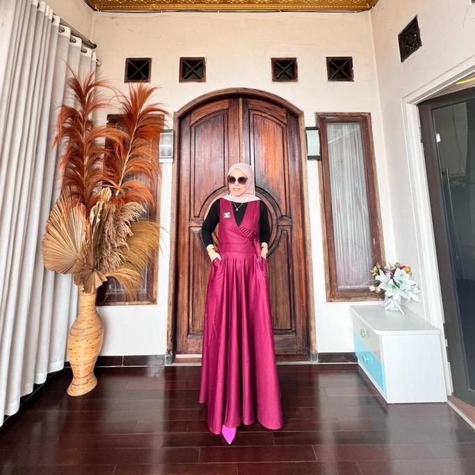 Allena Overall Dress Wanita by Astan Overall Katun Muslim Gamis Dewasa Terlaris