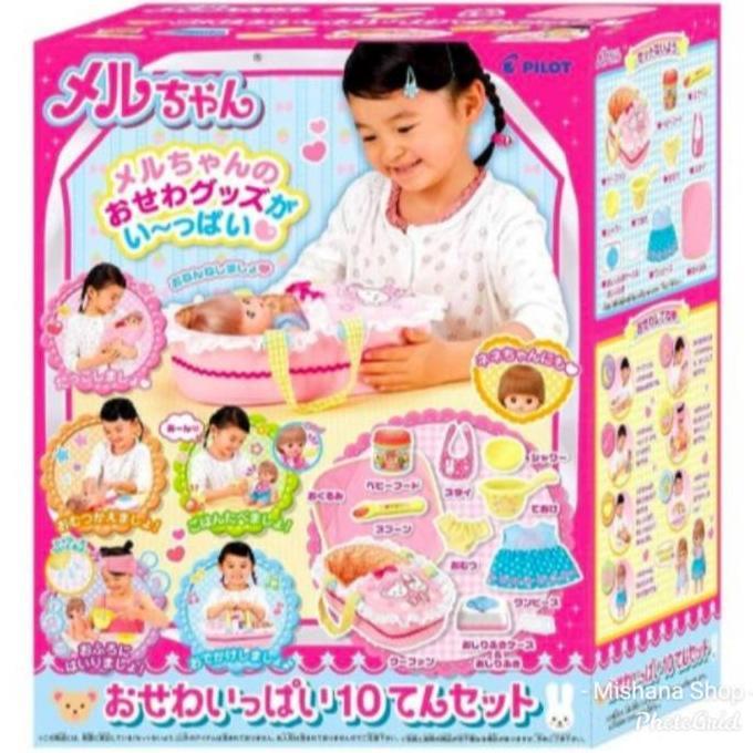 Aksesoris Boneka Mell Chan Lengkap Makan Mandi Tidur Set Mellchan Doll