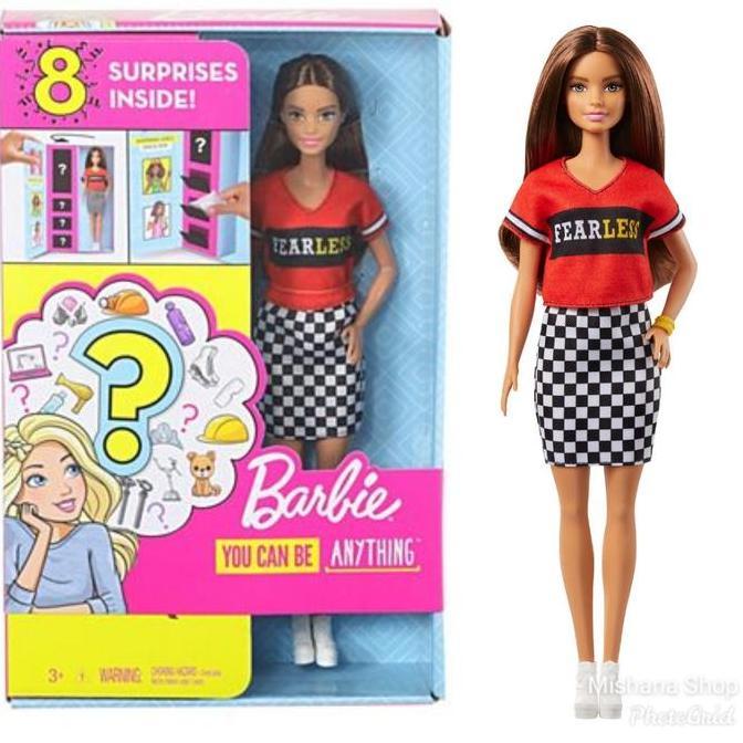 Boneka Mattel Barbie Surprise Career Doll Brunette & 3 set baju