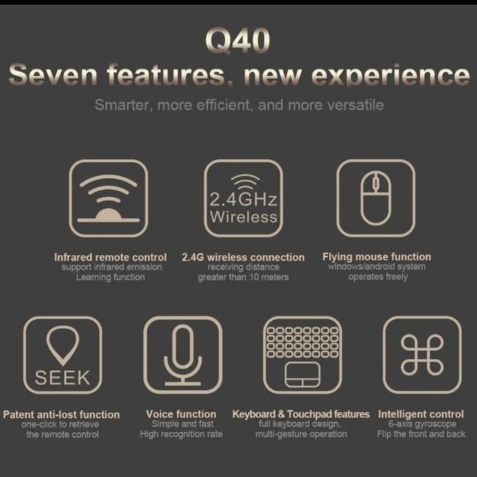 Air Mouse Keyboard Voice 2.4 G Wireless Remote Wechip Q40 (Bekas) Copotan Ori