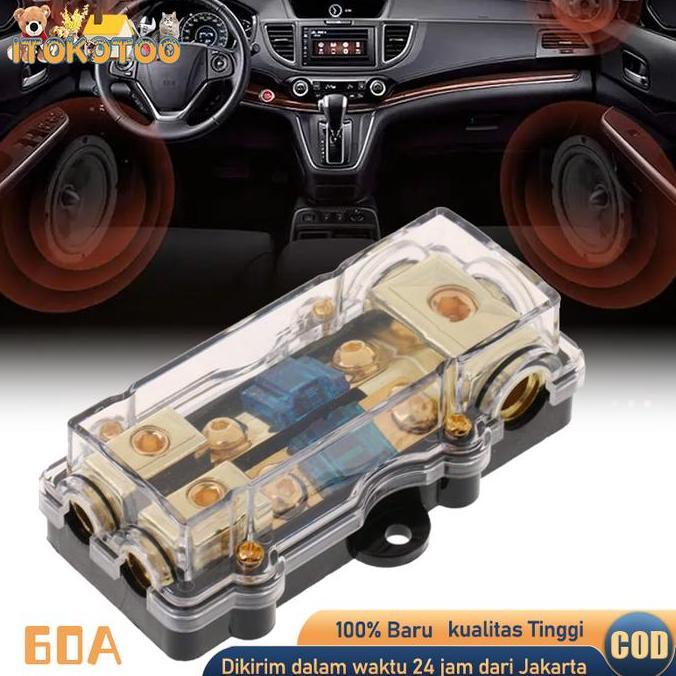 Promo Tempat Sekring Mobil Box Sekring Audio Mobil 2 Jalur 60 Ampere COD