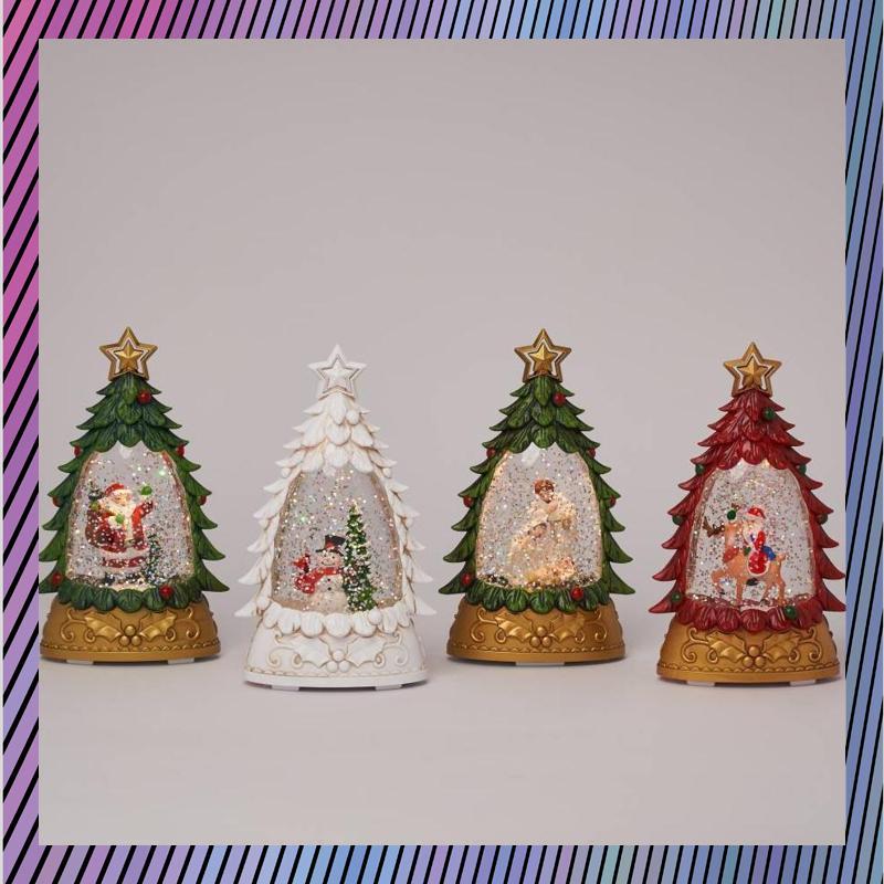 Cuci Gudang Pajangan Natal Bola Air Snowglobe Lampu Model Pohon Natal Hijau / Kecil Dekorasi Christm
