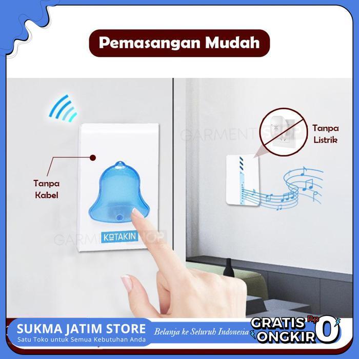 BEL PINTU RUMAH TANPA KABEL WIRELESS DOOR BELL 18 POLYPHONY SOUNDS KUALITAS PRODUK TERBAIK