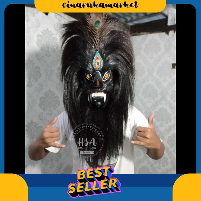 Topeng Ganongan/Topeng Bujang Ganong Mata Kaca Full Hitam [Br 1111]