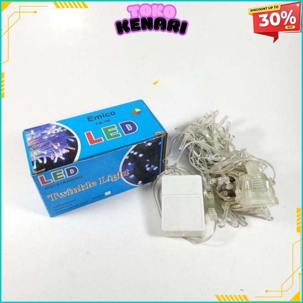 Emico Lampu Natal Rgb 150Led Lampu Penjor Hias Kabel Bening Obral Cod