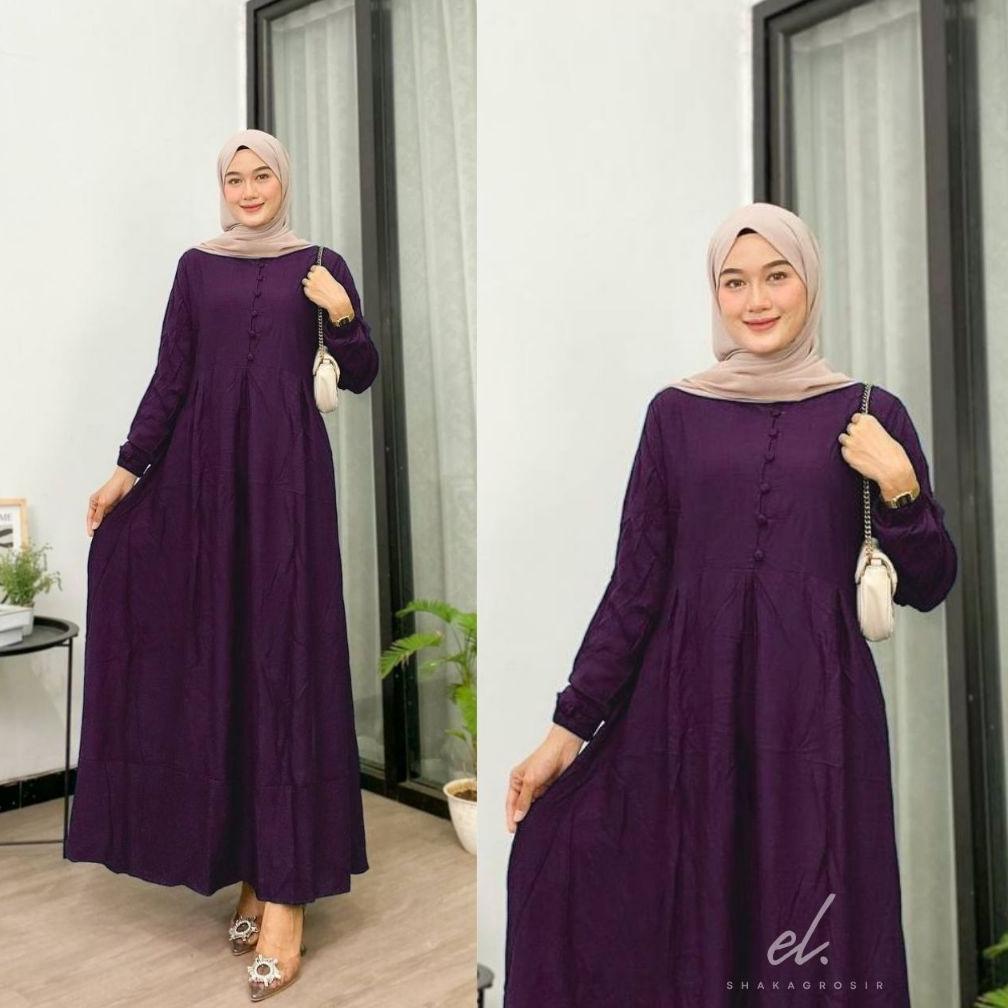 BURGUNDY GAMIS TWILL ORIGINAL POLOS TERLARIS KANCING BUNGKUS BUSUI FRIENDLY COD [G2]