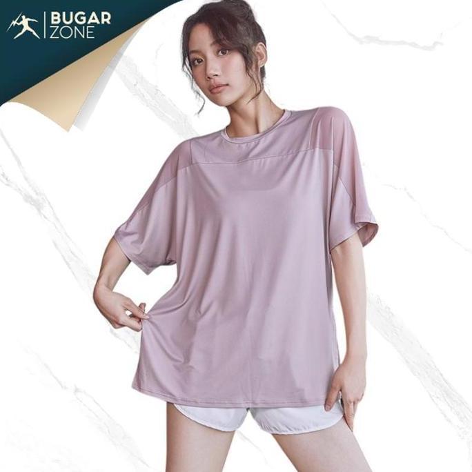 BEBAS ONGKIR - [ Bugar Zone ] Baju Olahraga Premium  Fit Kaos T-Shirt Oversize  Women Premium Short 