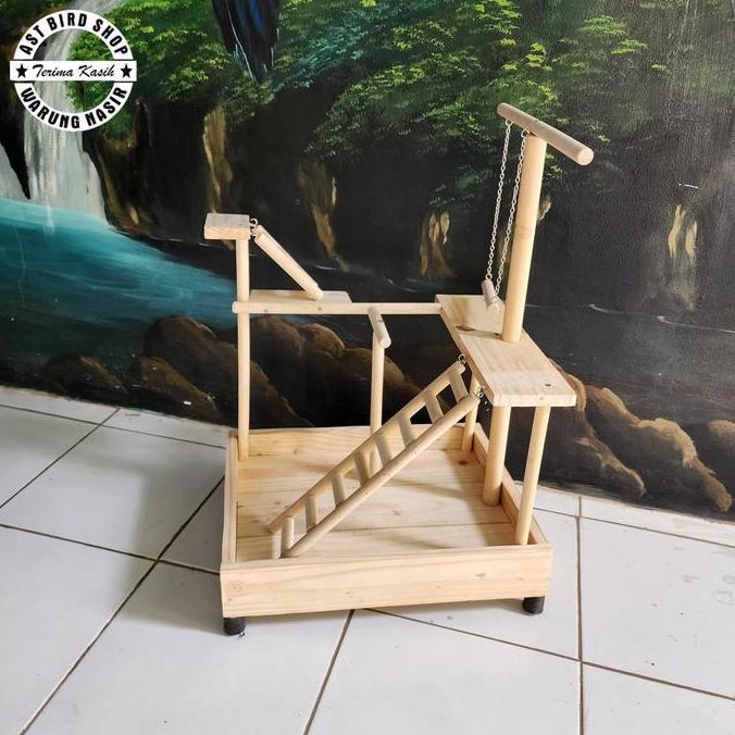 TERBARU - Playground tangkringan bermain burung parrot small conure , indian ringneck dll