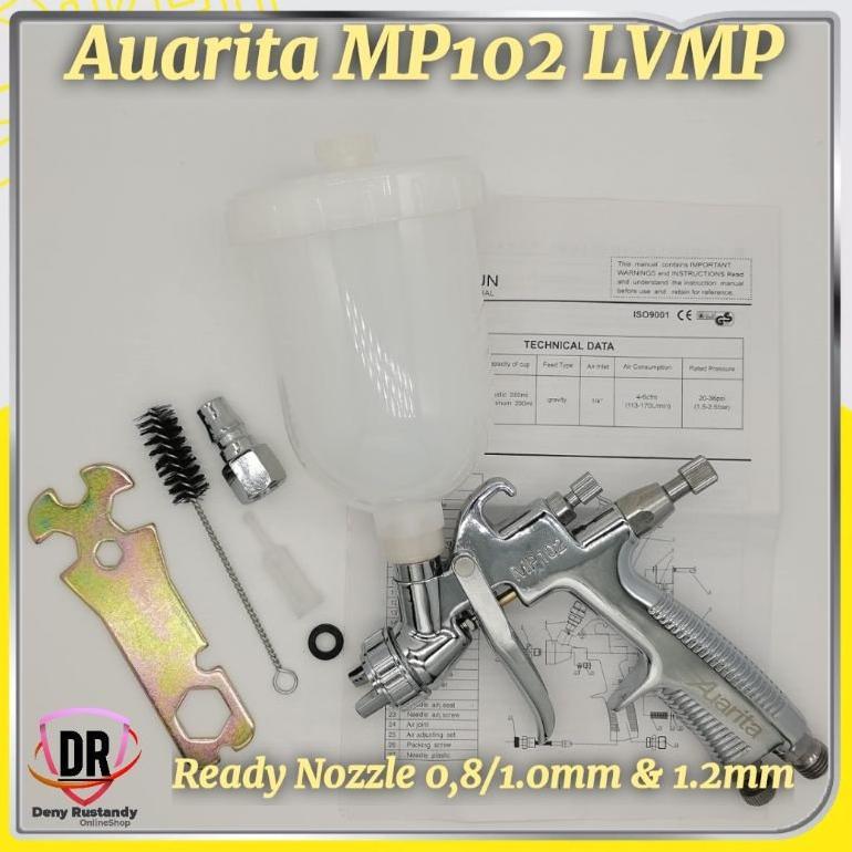 Spray Gun Auarita MP102 Mini LVMP Nozzle 0.8mm 1.0mm dan 1,2mm