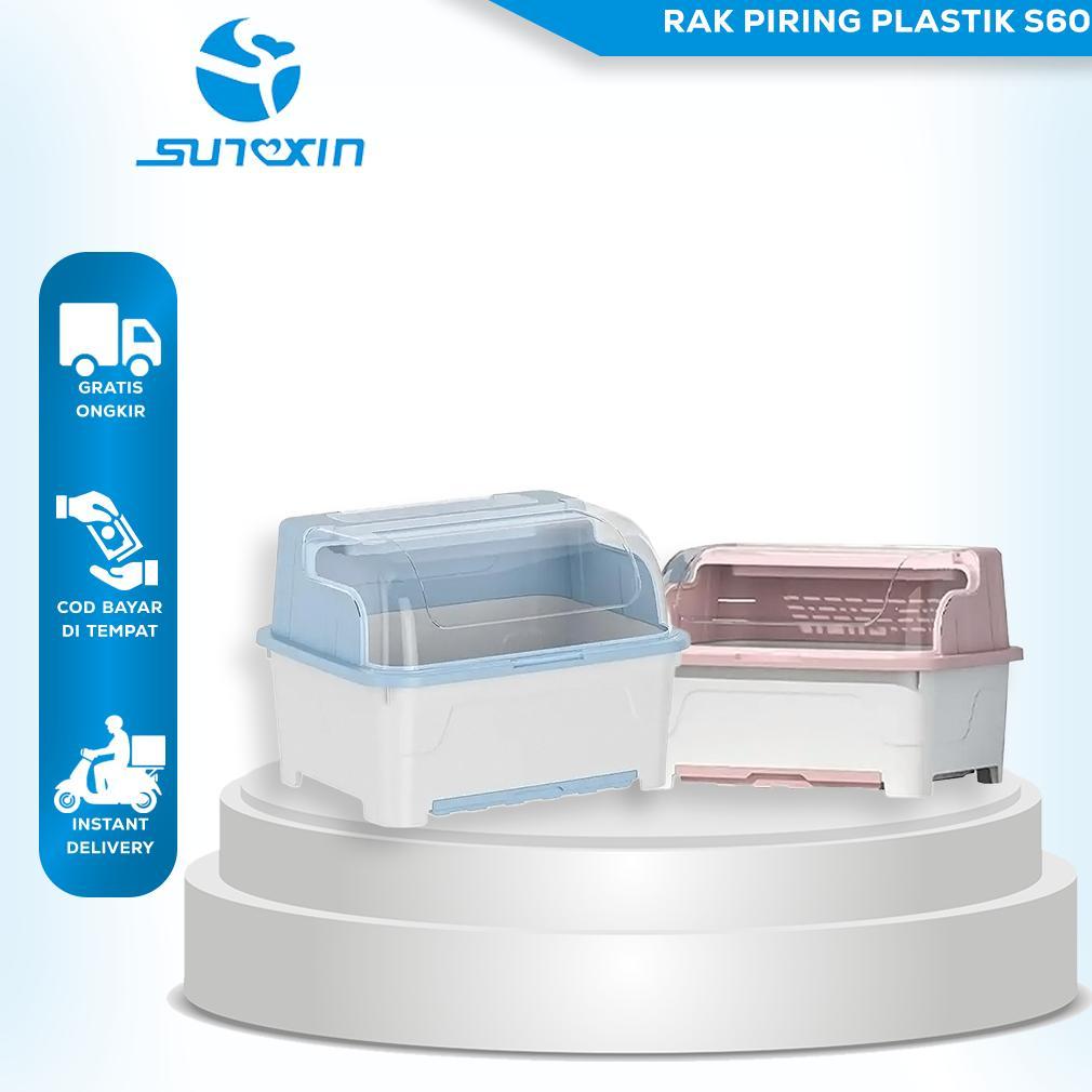 SUNXIN-Rak Piring Plastik S60/ Rak Pengering Piring / Sendok Rak Dapur
