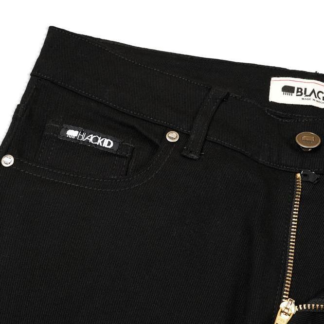 Black Id - Celana Panjang Denim Pria Pure Black Basic | Lp Dnm Iyori