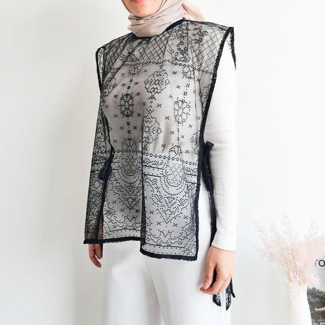 Emikoawa Outer Lace Top Brukat Brokat Wanita Kondangan Emikoawa Luaran Muslim Blazer Pesta