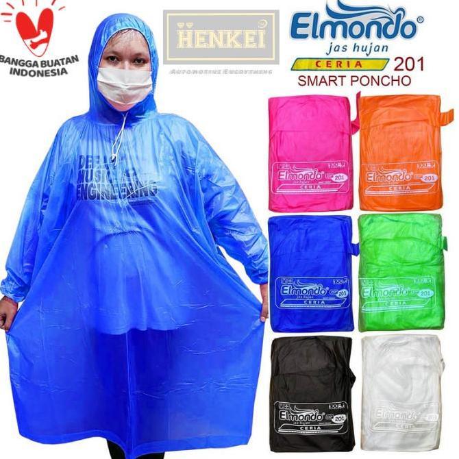 Jas Hujan Karet Elmondo Ponco Lengan Ceria 201 Tebal