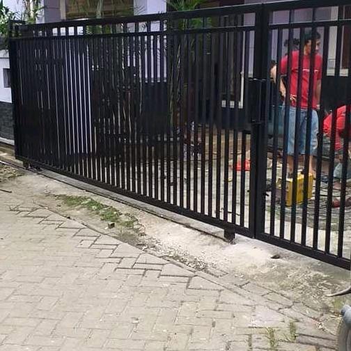 Pagar Besi Minimalis Pintu Pagar Rumah Minimalis Pengaman Gerbang Anti Maling Geser Samping Terbaru 