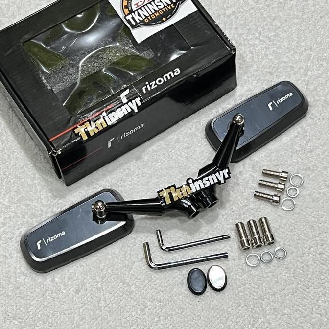 Spion Alumunium Rizoma Full CNC Model H2C Sepasang Universal Original Terlaris