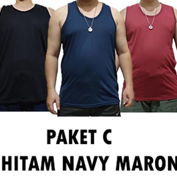 Isi 3 Singlet Jumbo 4Xl / Kaos Singlet Jumbo 4Xl Ld 128 Cm Pria Oblong Katun Korea Cowok Dewasa