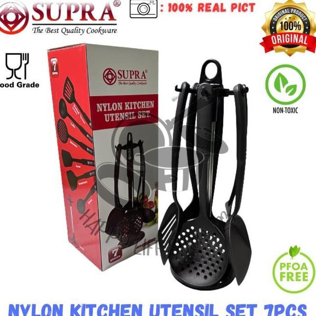 Spatula Set Supra Hitam Spatula Set Nylon Kitchen Utensil Nylon Kitchen Utensil Set 7Pcs