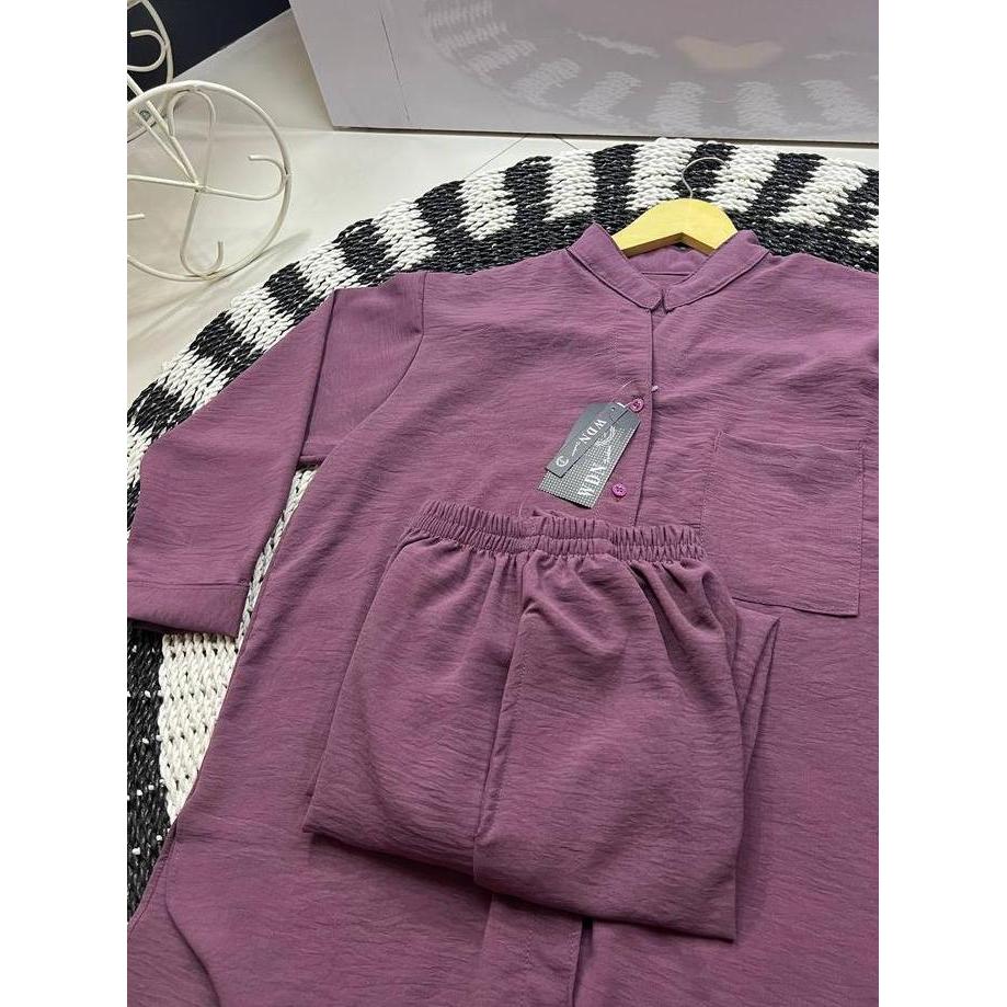 SETELAN WANITA RAYON CRINKLE AIRFLOW PREMIUM LENGAN PANJANG | BAJU ONESET CRINKLE WANITA KERAH SHANG