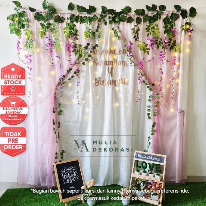 Terjangkau Dekorasi Backdrop Syukuran Tasyakuran 4 7 Bulanan Photobooth Paket Dd