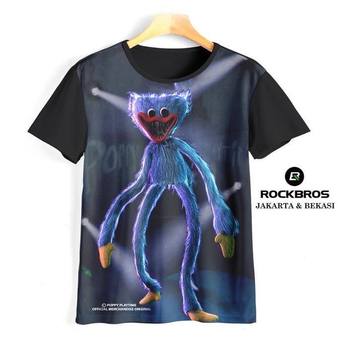 Baju Kaos Boneka Poppy Playtime Huggy Wuggy Official Merchandise Shirt
