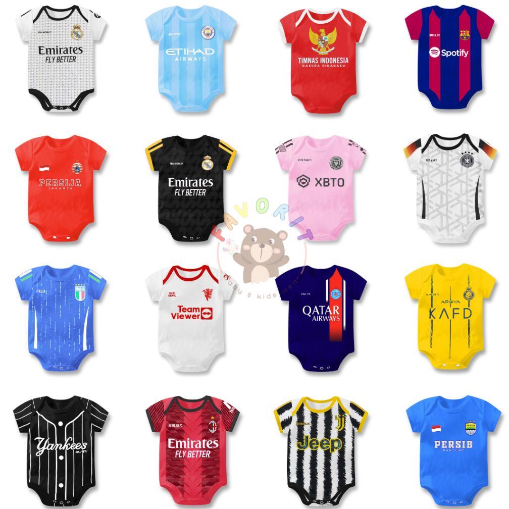 Jumper Bola Bayi / Jersey Bola Baby / Set Jumper Bayi Laki Perempuan / Baju Bola Bayi / Romper Bola 
