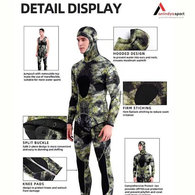 Wet Suit Scuba Diving Demmet Baju Selam Spearfishing Suit 3Mm