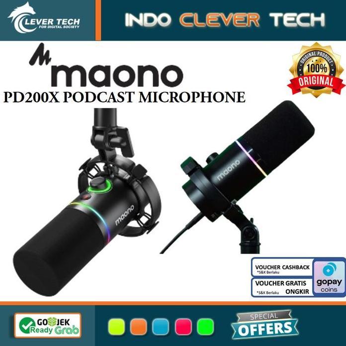 Maono Pd200X Usb/Xlr Dynamic Microphone Pd 200X Siap Kirim