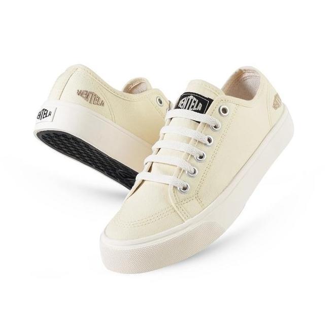 Sepatu Ventela Alpha Low Wanita  Pria Casual Shoes Ventela Official Canvas Black Putih Sneakers Full