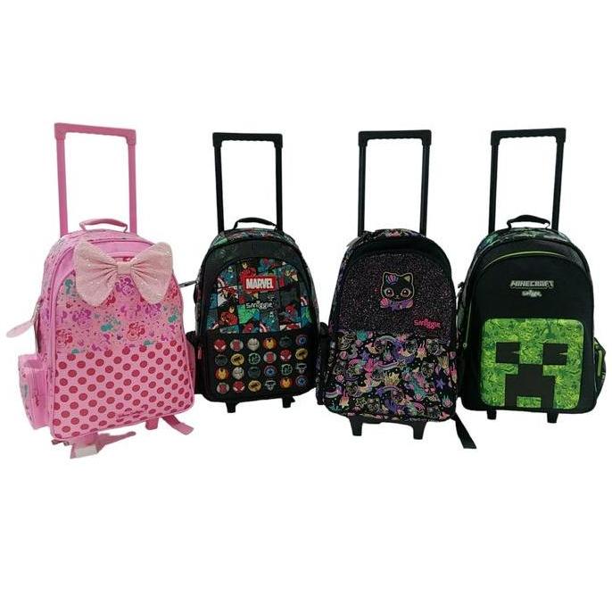 Smiggle Backpack Trolley SD Unicorn Tas Troli Dorong mini minecraft