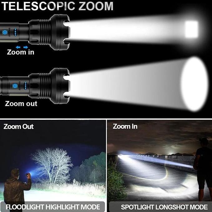 Senter Swat XHP-160 Core Led Super Terang Senter COB Zoom Cas USB