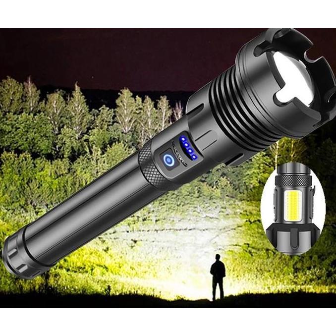 Senter Led Super Terang XHP-160 / Lampu Senter Sorot Jarak Jauh / Lampu Emegerncy Multifungsi