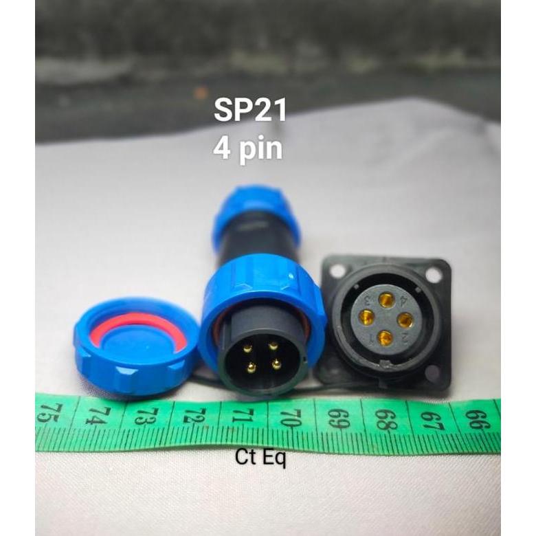 Konektor SP21 4 Pin Plug n Socket IP68 Panel Mount Connector Steker connector 4 core TERBARU