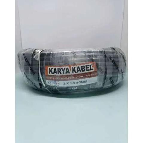 KABEL NYYHY KARYA 2x1.5 2 x 1,5 50MTR KABEL LISTRIK SERABUT HITAM