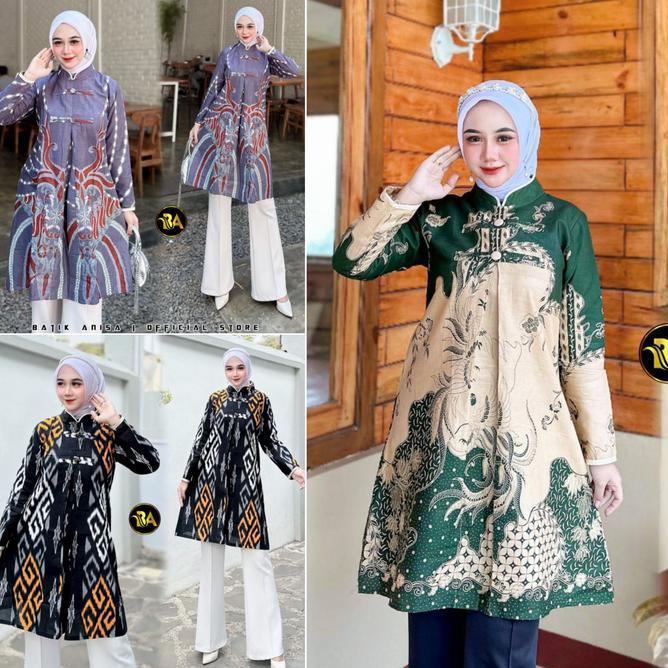 Baju Tunik Wanita Kancing (Ada Ld 120) Tunik Batik Wanita
