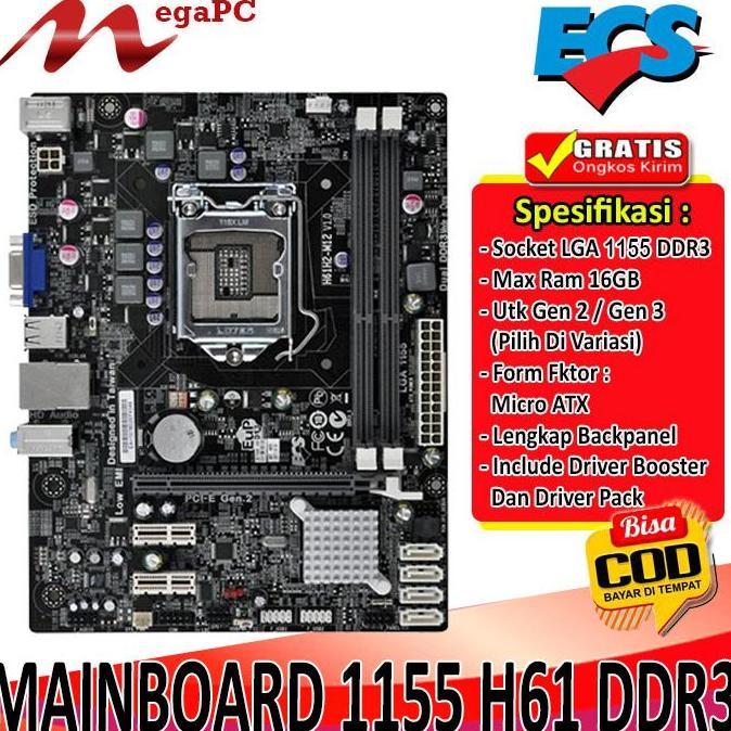 Motherboard LGA 1155 H61 Ddr Ecs HARGA KHUSUS