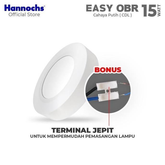 Lampu Downlight LED Hannochs EASY OBR 15W BULAT OB DITEMPEL OUTBOW