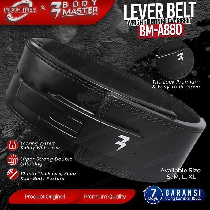 BODYMASTER Lever Belt 10mm BM-A880 Weightlifting Sabuk Gym fitnes