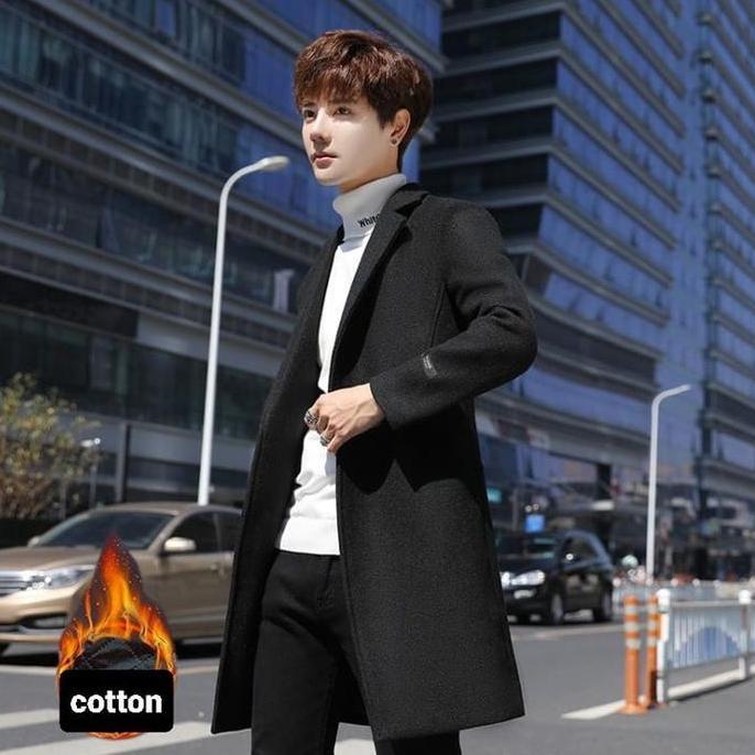 IMPORT HANS MAN AUTUMN SPRING WINTER WOOLEN COAT JAKET PANJANG PRIA MUSIM GUGUR SEMI MUSIM DINGIN LA