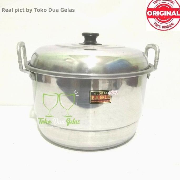panci langseng kukus eagle 26cm/kukusan dandang merk global eagle 26cm