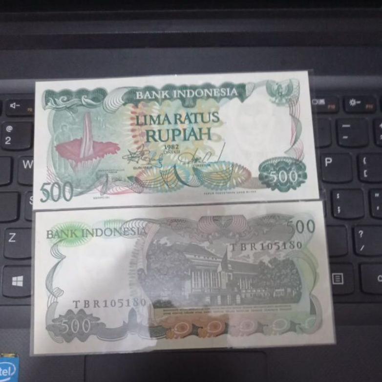 Dindaseller6 - Uang Kuno 500 Rupiah Bunga Bangkai Gress Koleksi Langka Antik