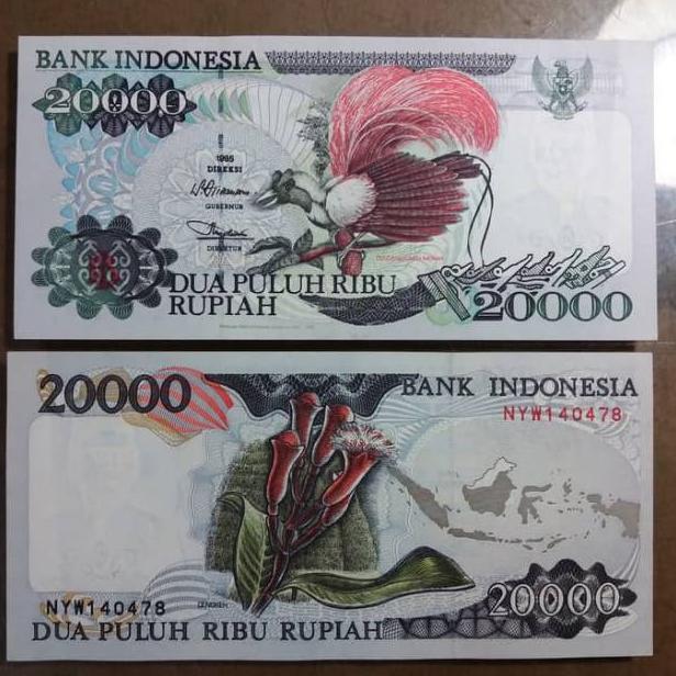 Dindaseller6 - Uang Kuno Asli 20000 Rupiah Cenderawasih Full Gress Koleksi Antik