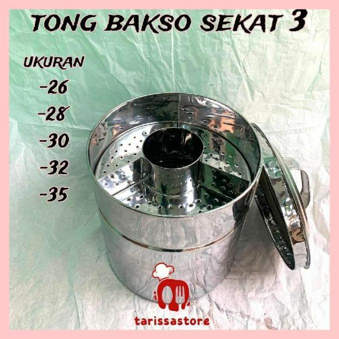 dandang bakso stainlis sekat 3
